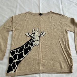 Cute Giraffe Tan Cotton Sweater